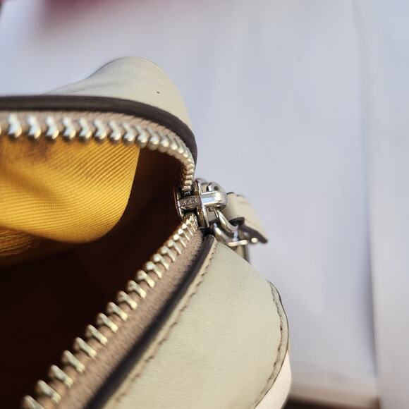 Coach Varsity Stripe City Zip in Signature Silver/Chalk Orange Hand Bag - Picture 11 of 12